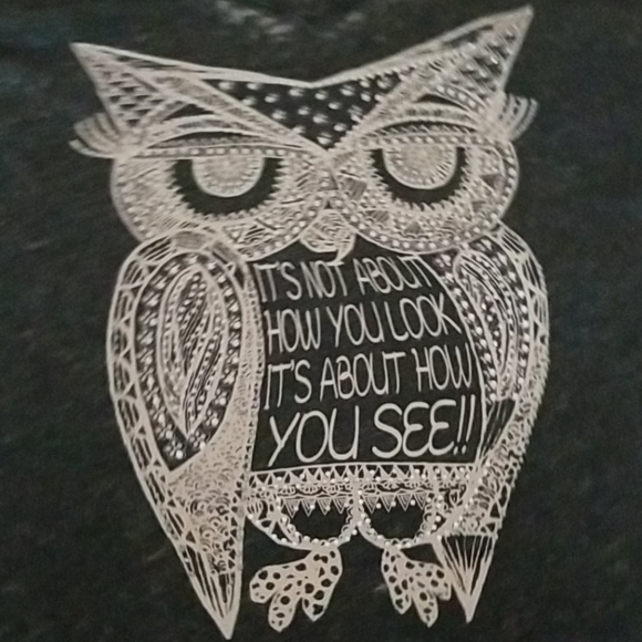 2X Beaded Owl gray burnout tunic - Picture 2 of 3